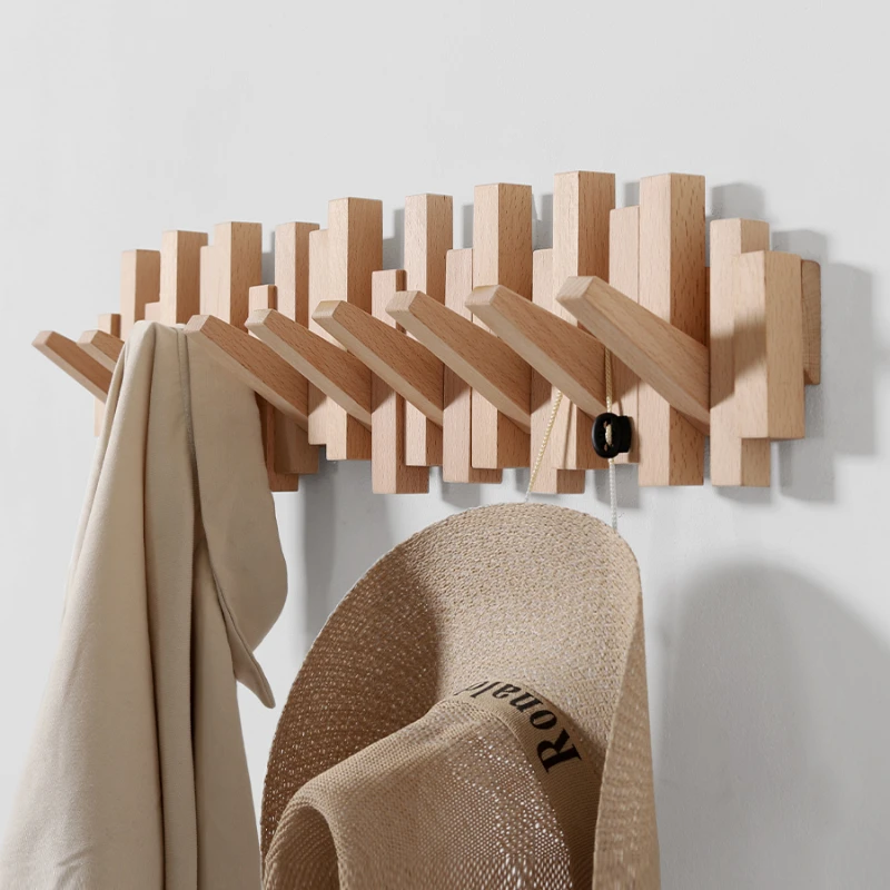 

Скандинавская Бытовая вешалка для одежды, креативная вешалка для ключей, вешалка для одежды из массива дерева, настенная вешалка для сумок, Прочные стойки для пальто