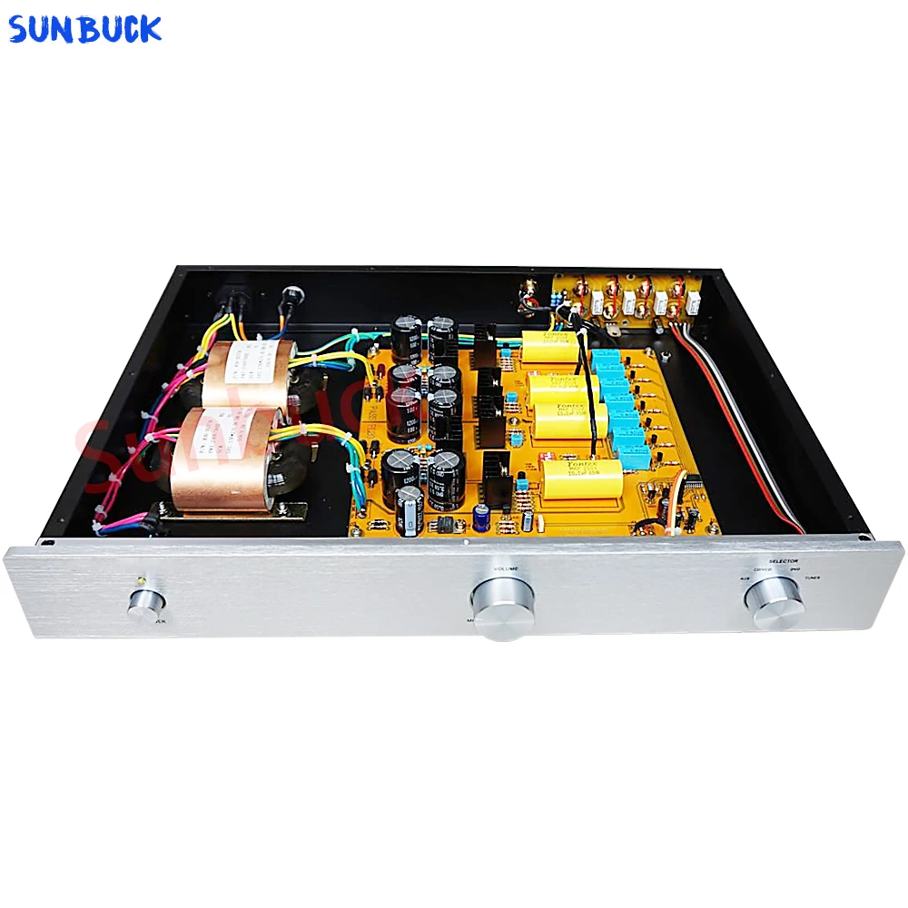 

Sunbuck PASS PL20 Preamp HIFI 2.0 stereo Single-ended class A MOSFET Field Effect Transistor FET Preamplifier With 4 Way IN