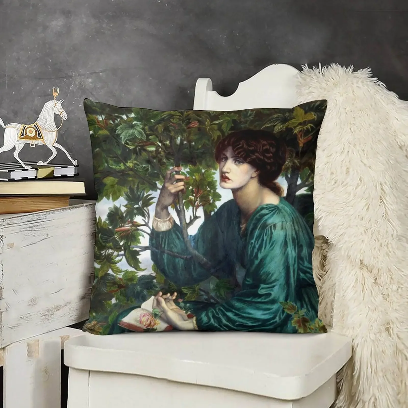 The Day Dream - Dante Gabriel Rossetti Декоративная подушка Рождественская наволочка Наволочка