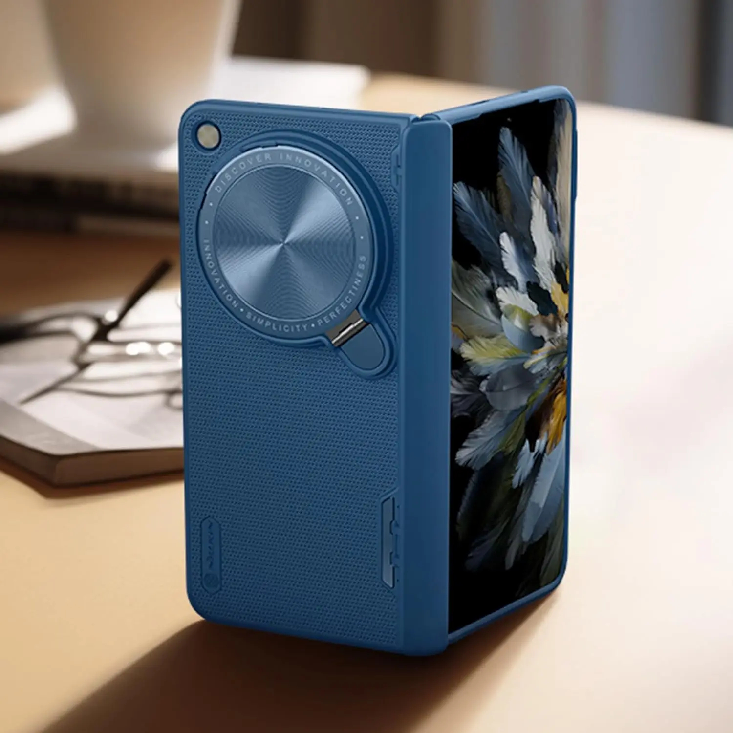 Открытый чехол для OnePlus с крышкой камеры [Защита шарниров] [Металлическая