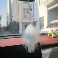 car dream catcher feather pendants white pink fluffy feather soft hanging ornament auto home wall pendant decoration gifts new