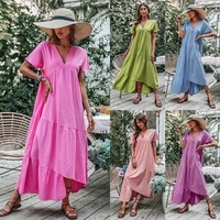 traf maxi dress cotton for women 2022 robe longue long skirt y2k clothes summer robe femme pink red green evening party vestidos