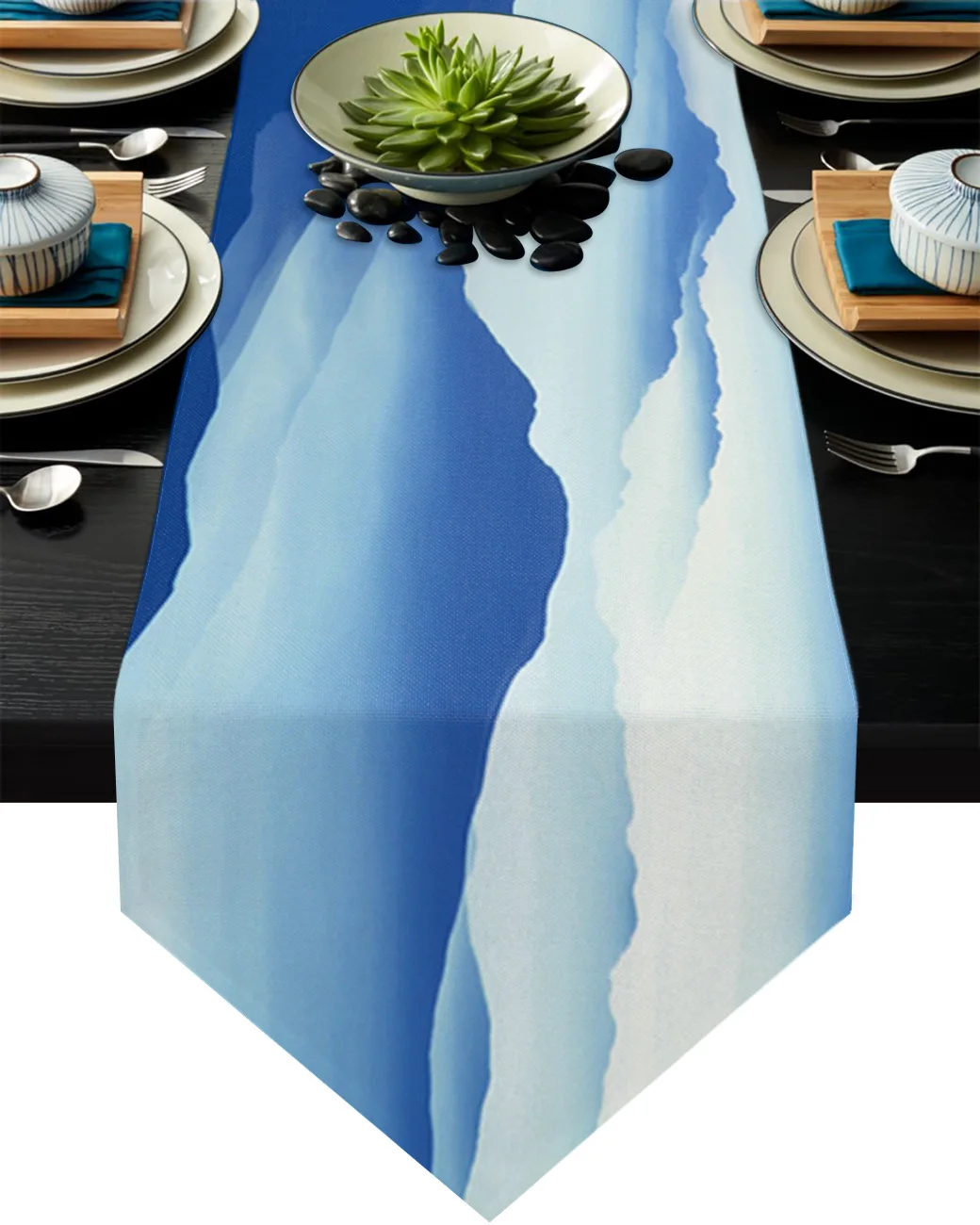 

Mountain Mist Scenery Table Runner Kitchen Dinning Table Decor Wedding Table Decor Tablecloth and Placemats