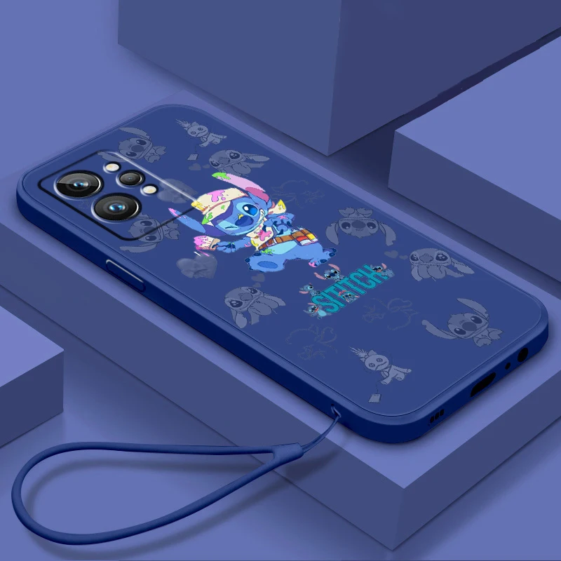 

Disney Stitch Monster Cute Phone Case For OPPO Realme Q3S Q5i 50A 50i C21Y C11 GT Neo3 Neo2 9 9i 8 8i 7 Pro Plus Liquid Rope