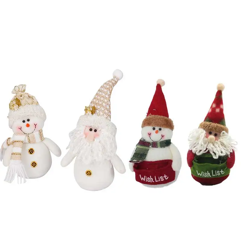 

Кукла с Санта-Клаусом, снеговиком, новогодним подарком 2023, атмосферная композиция, креативное рождественское мультяшное украшение для кукл...