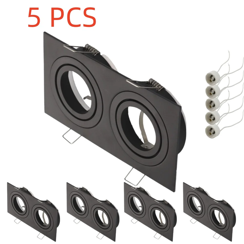 Набор Из 5 Квадратных Встроенных Светодиодных Прожекторов С Двойной Головкой GU10