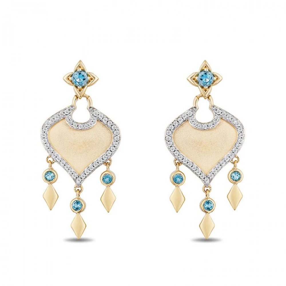 

HESHI Jasmine Swiss Blue Topaz Pendant Earrings