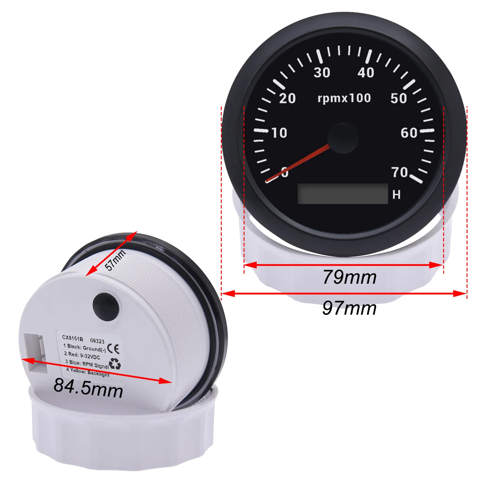 Тахометр AD 85 Мм С ЖК-дисплеем Счетчик Часов Для Лодки Автомобиля Спидометр