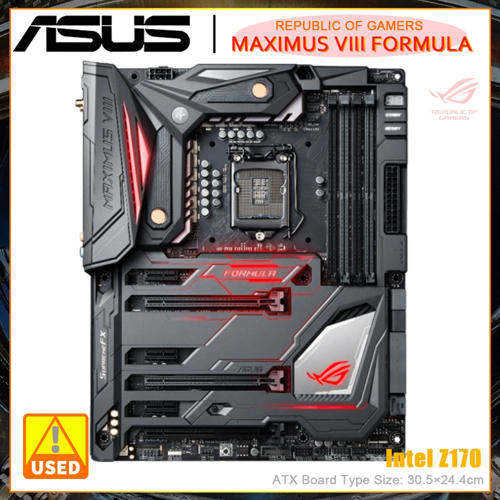 

ASUS ROG MAXIMUS VIII FORMULA использует набор микросхем Intel Z170 LGA 1151 для поддержки материнской Платы Core i7/i5/i3 7100 7700