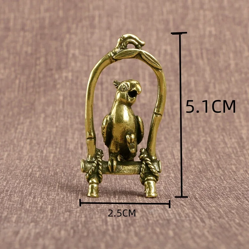 Винтажная бронзовая фигурка птичьей клетки с восемью сокровищами для