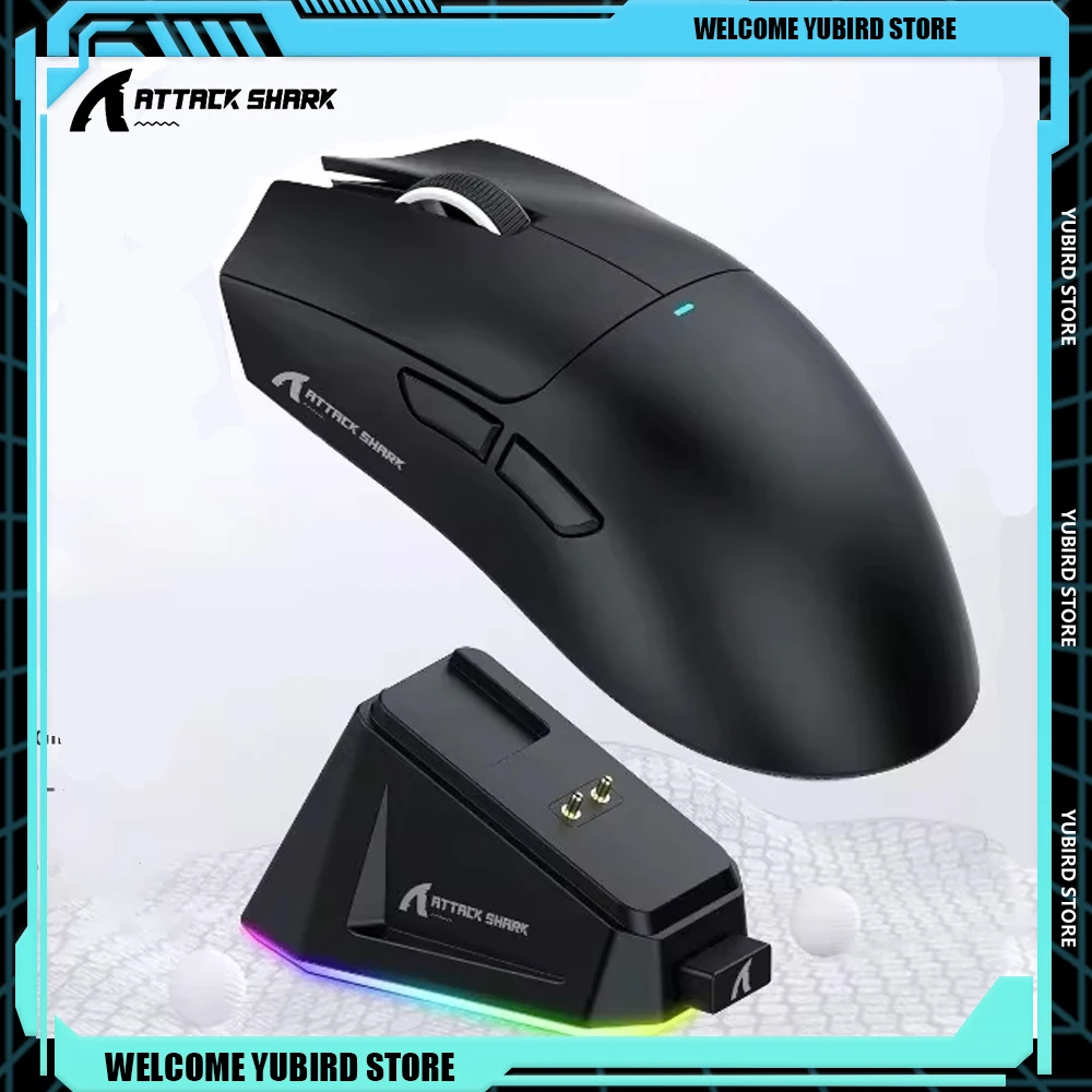 Игровая мышь Attack Shark X6 PAW3395 3-режимная беспроводная проводная игровая Bluetooth 2 4G RGB