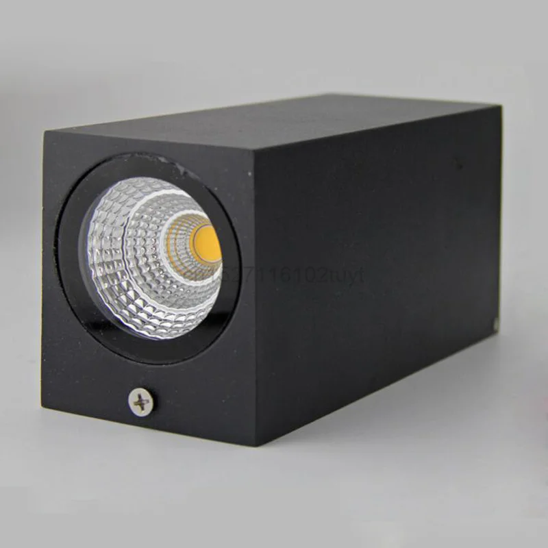 

6pcs Led Double 2*7W COB LED Outdoor Wall Lamp IP67 Mounted Outdoor Cube Led Wall Light,White/Black Up Down AC 85-265V