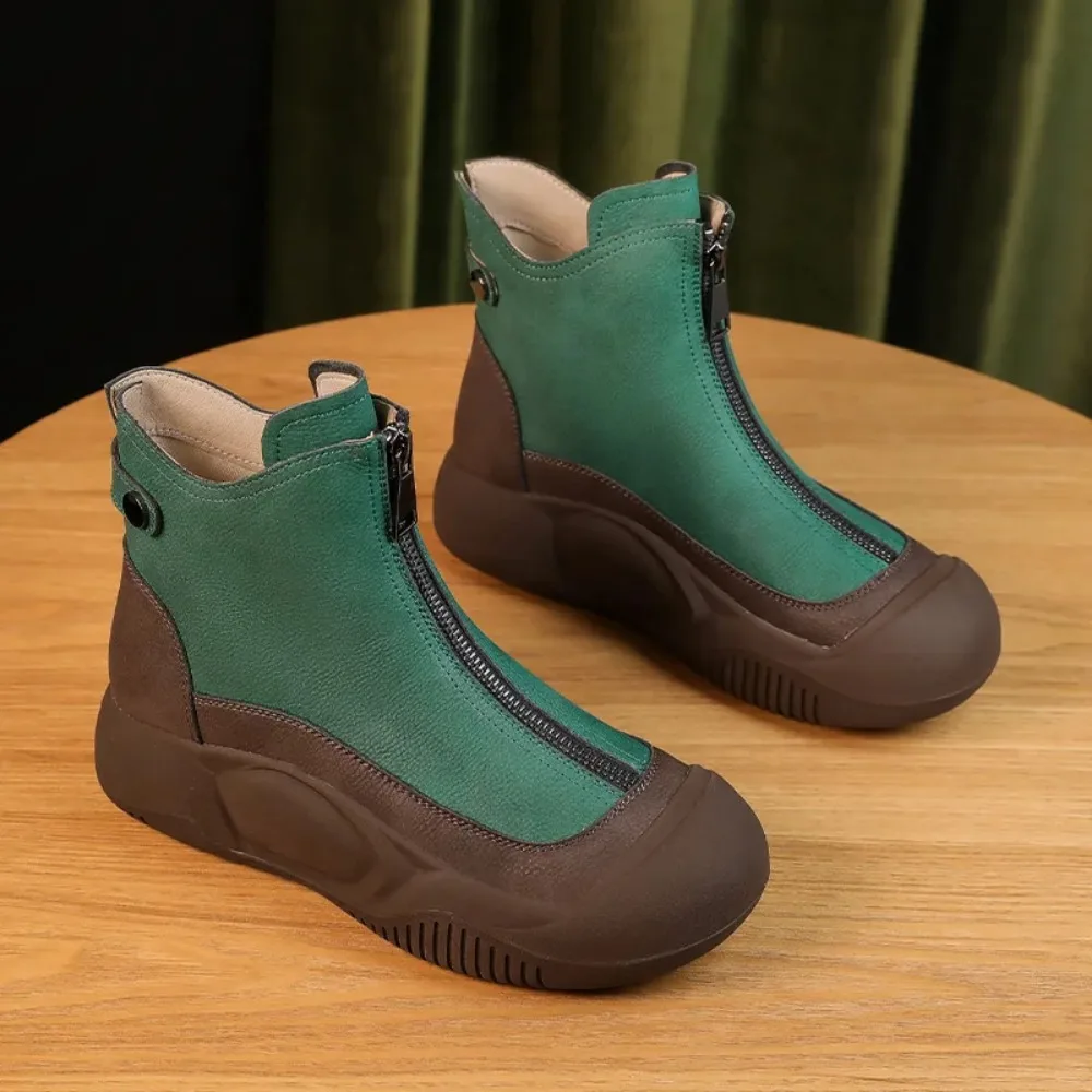 Женские ботинки из натуральной кожи 35-43 цвет черный/коричневый