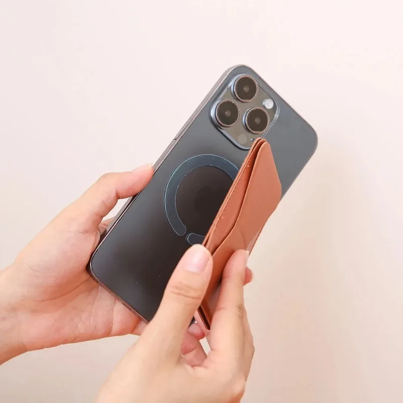 Магнитный складной кожаный кошелек-подставка для телефона универсальный