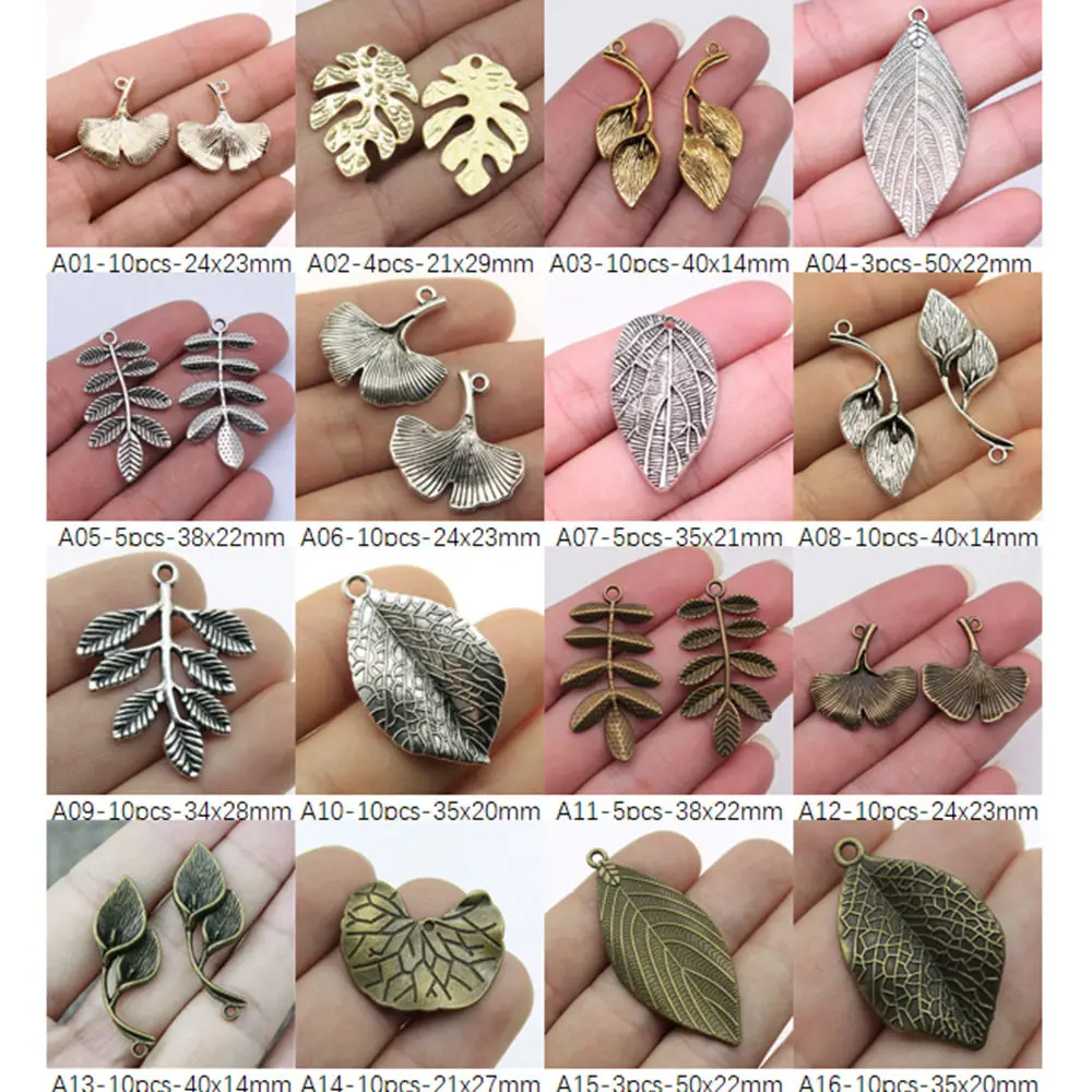 

Big Leaves Charm Pendant Jewelry Findings Components Handmade
