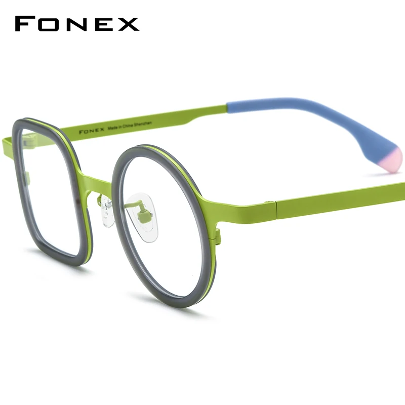 FONEX ацетатная титановая оправа для очков мужчин новинка 2024 женские красочные