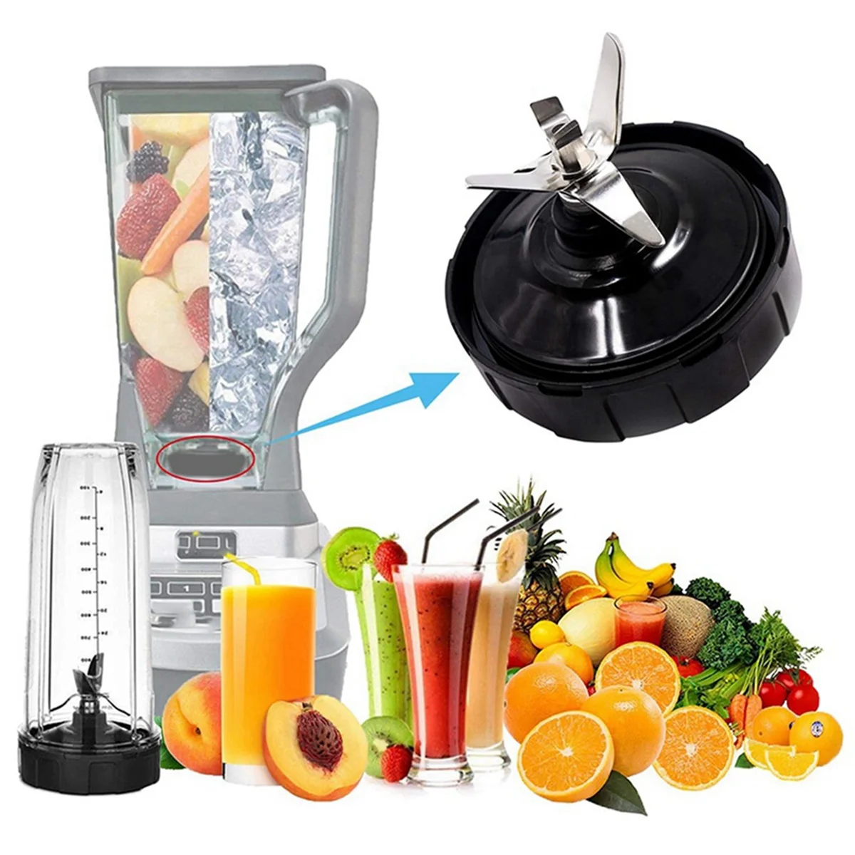 7-жильные лезвия экстрактора для блендера Ninja запасные части с резиновой шайбой