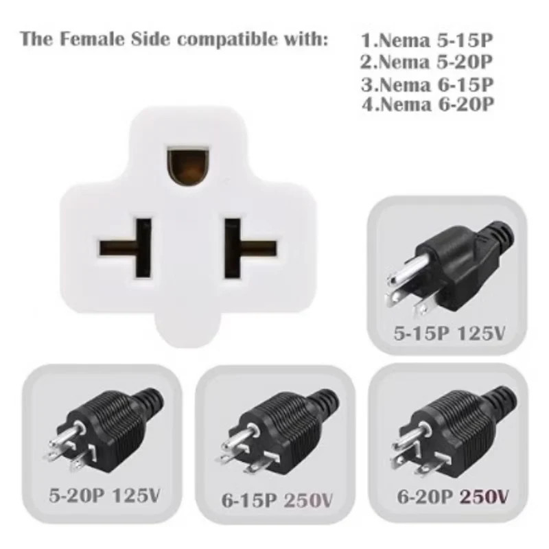 4-в-1 15 Amp бытовой адаптер переменного тока к 20 T Blade от 5-15P до 5-20R 6-15R 6-20R питания 4 в 1