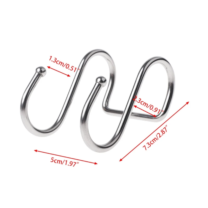 

Stainless Steel Round S Shaped Dual Hanger Hook Kitchen Cabinet Clothes Storage