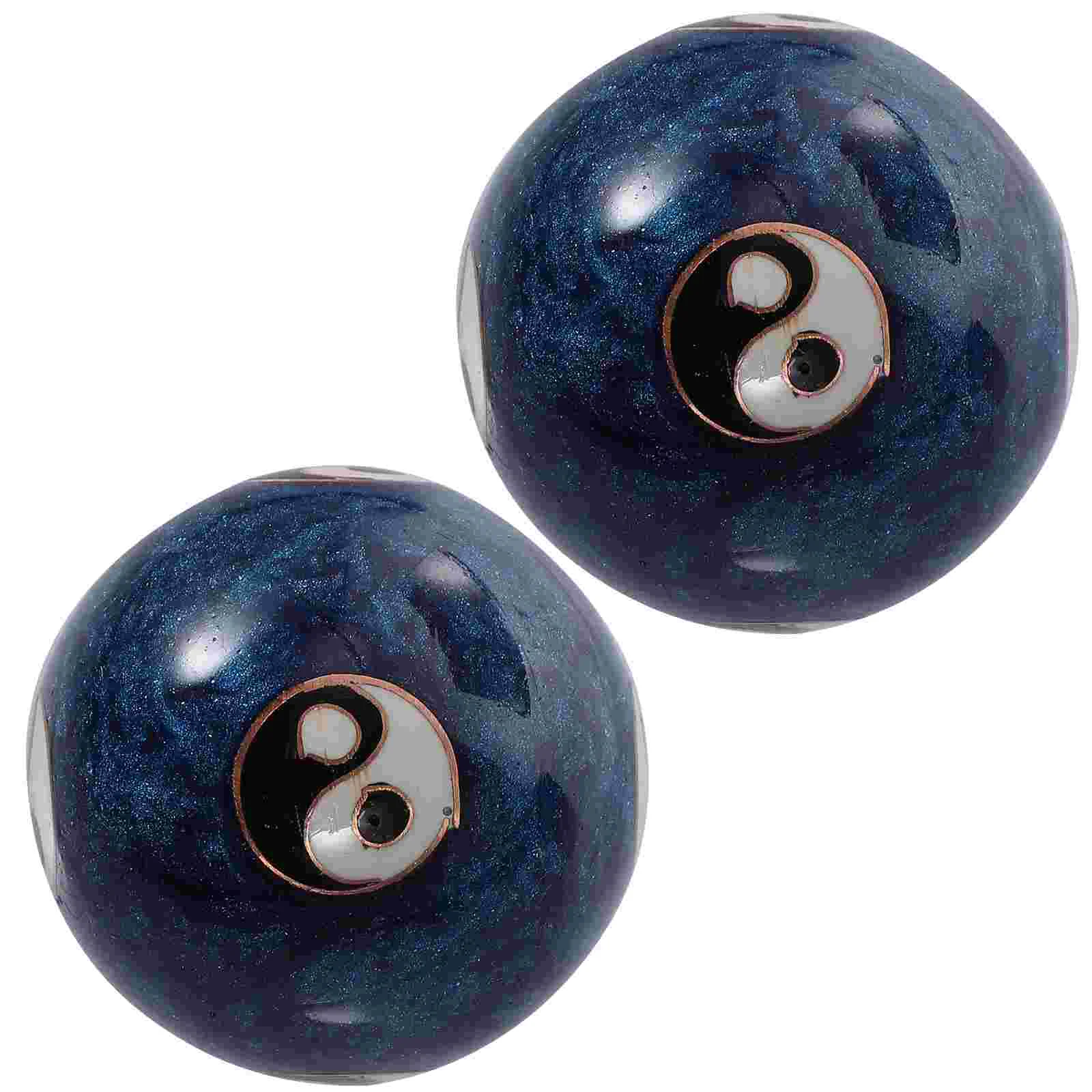 

Hand Baoding Exercise Chinese Health Enamel Sound Stress Asian Handball Fitness Relieve Vintage Blue Traditional Finger Healthy