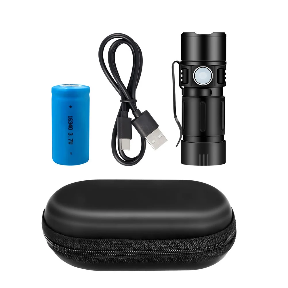 

600 Lumens LED Pocket Torch Camping Flashlight Magnetic Mi-Ni Flashlight L2 Lamp Bead Waterproof Pen Light Hiking Outdoor Tools
