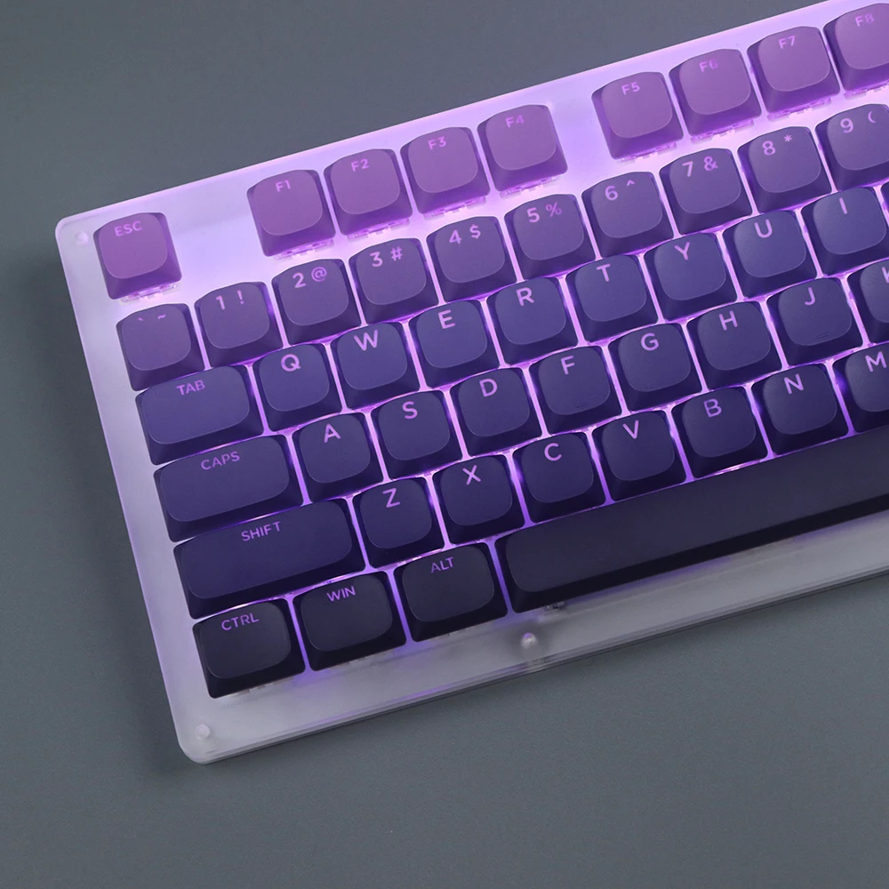 

137 клавиши градиентные фиолетовые клавиши PBT низкопрофильные RGB клавиши с подсветкой для переключателей Gateron Cherry MX 75% Механическая игровая клавиатура