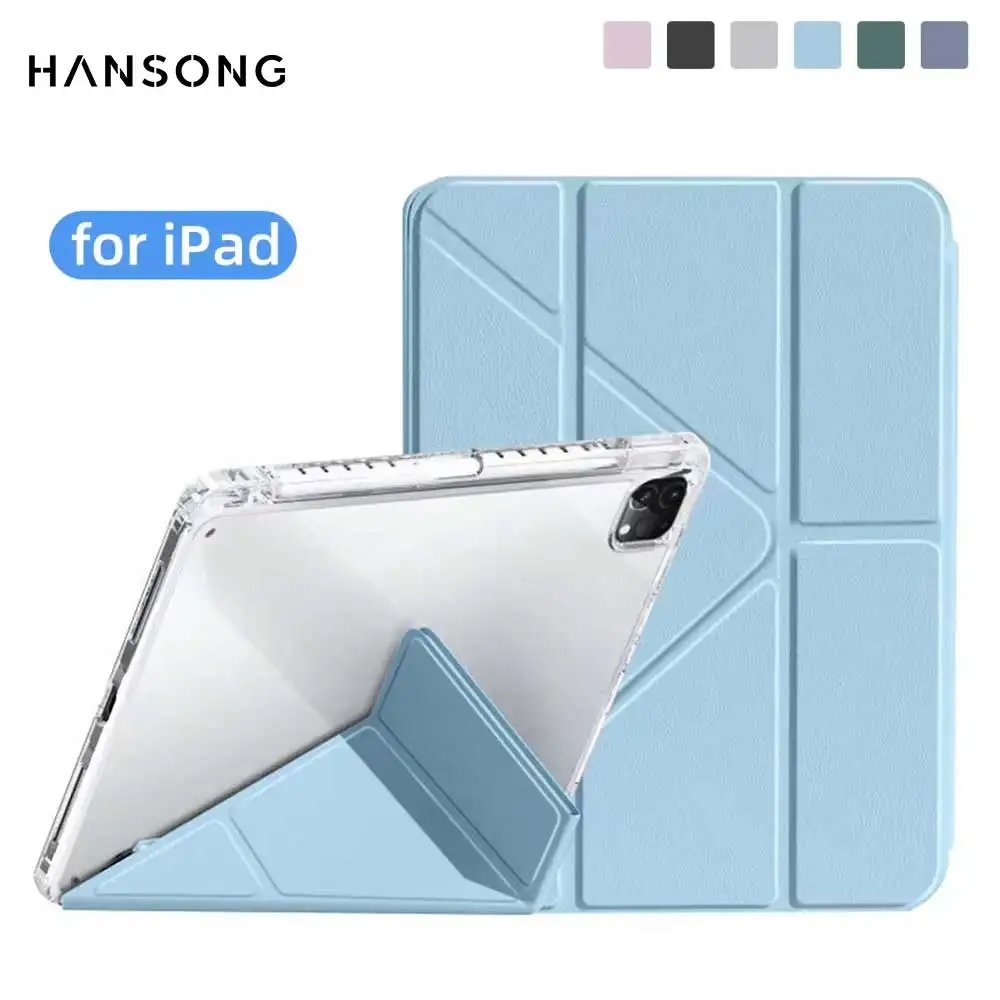 Фото Чехол для iPad Pro 13/11 M4, Air 11/13 M2 M4, для iPad 10-го поколения, Pro 12.9/11, Air 4/5, mini 6, с Y-образной подставкой, акриловый, прозрачный №1