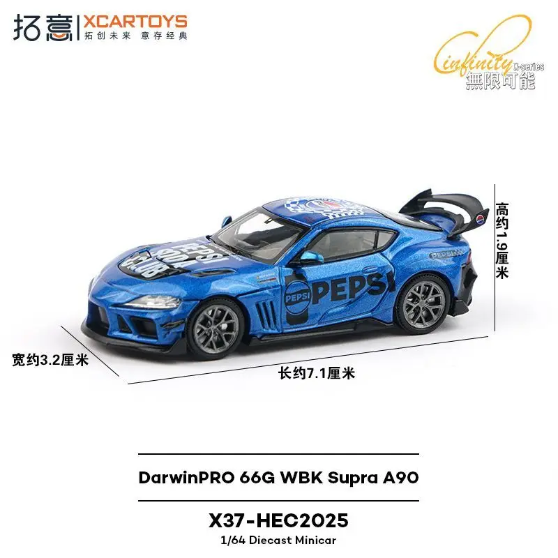 Фото Xcartoys 1/64 Toyota Supra DarwinPRO 66GWBK Supra A90 Pepsi Cola, коллекционная модель автомобиля, без радиоуправления, игрушечная машинка, украшение №3