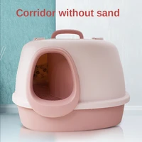 corridor type cat litter box long aisle odor barrier oversized toilet fully enclosed anti strap sand kitten cat supplie sand box