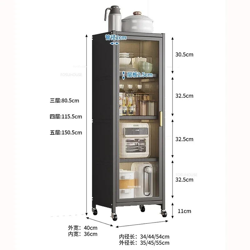 Современные металлические кухонные шкафы многослойная стойка для хранения с