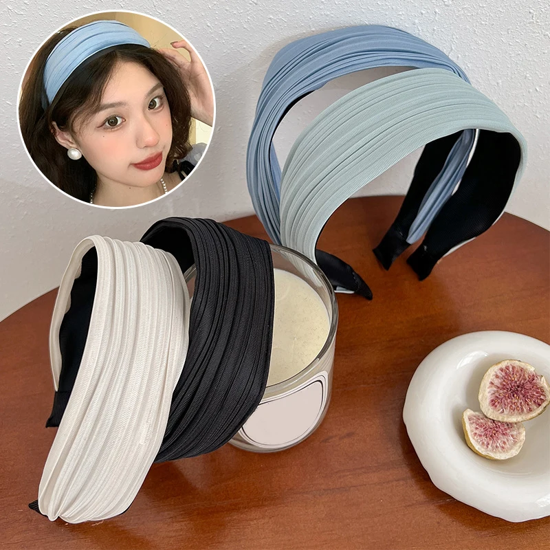 

French pleated fabric headband fashion sense sweet girly goddess headband all-match hairpin headwear hair accessories