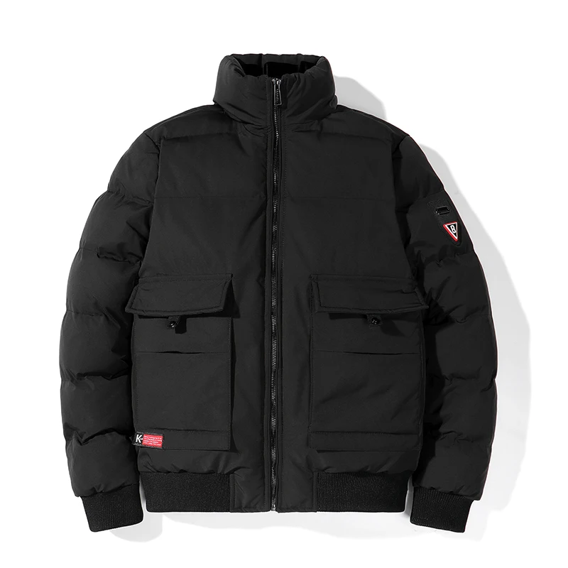 Men Parkas Thicken Warm Coat Mens Stand Collar Jackets Mens Solid Color Parka Coats Male Winter High Quality Thermal Overcoat