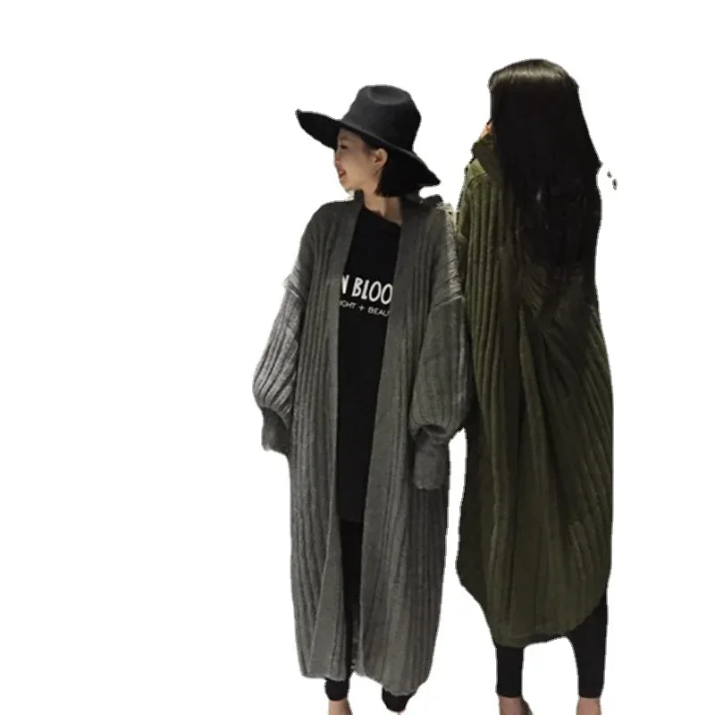 Плюс размер Ретро Японская свободная длинная верхняя одежда больших размеров