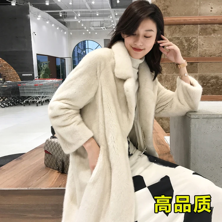 Women real mink coats female mink fur coat genuine long fur coat ladies winter clothes oversize 6xl 5xl 7xl Imitation fur coats
