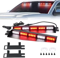 High Power 40 LED Red White Auto Truck Visor Emergency Light Bar Windshield Dash Strobe Light 12V 24V Take Down W/ Support Bar
