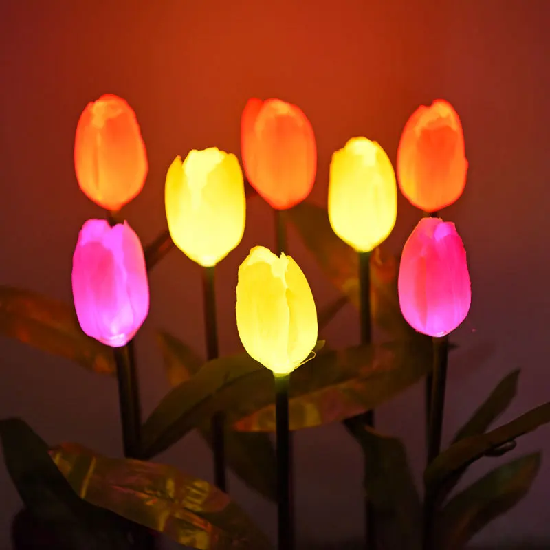 

Садовые светильники «тюльпан» на солнечной батарее, декоративные лампы для цветов на солнечной батарее, декоративная лампа для внутреннего дворика, дорожек