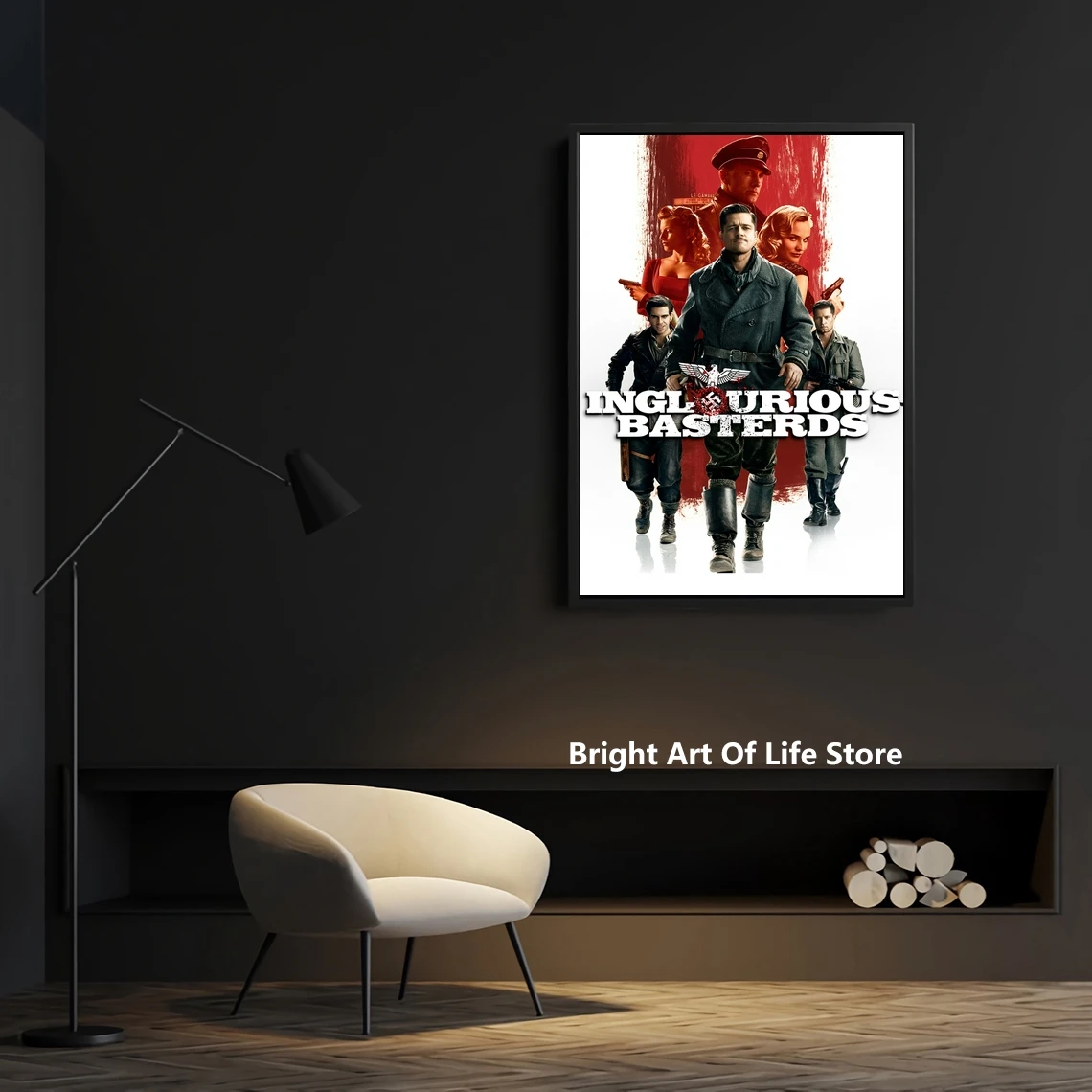 Постер фильма Бесславные ублюдки со звездой актером художественная обложка