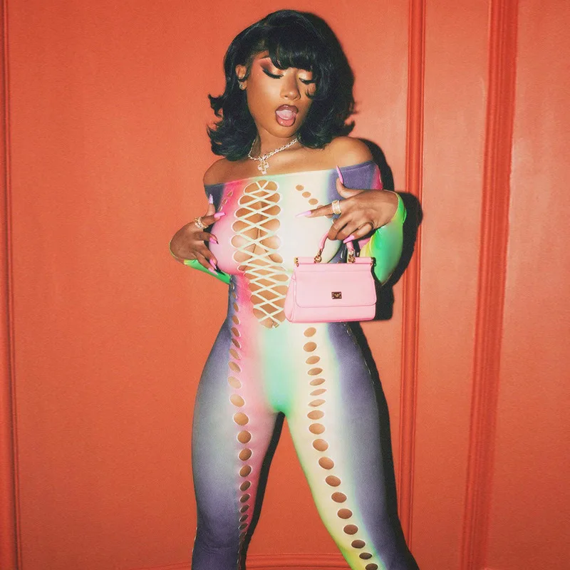 

AIIOU Hollow Out Knitted Mesh Jumpsuits Women Sexy Skinny Club Party Body Romper Overalls High Elastic Long Bodysuit Lingerie