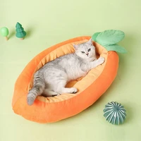 pet bed for dog cat small dog cat soft plush house cushion cute pet bed cartoon carrot kennel mat washable pet products pad