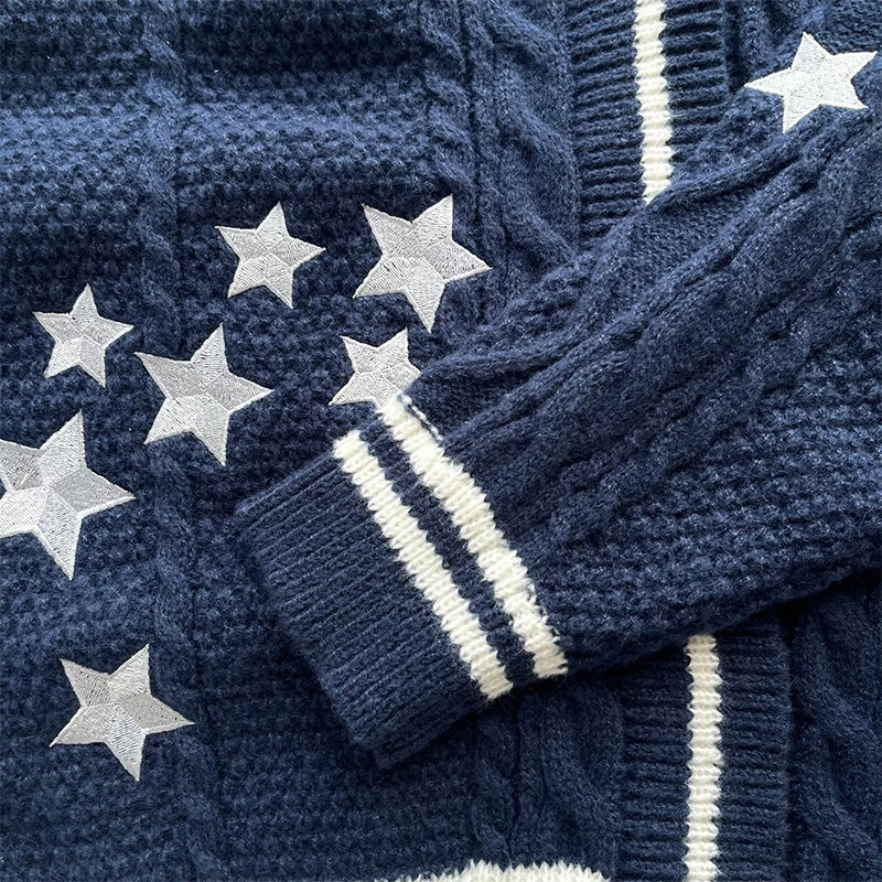 Женский вязаный кардиган с V-образным вырезом и длинными рукавами