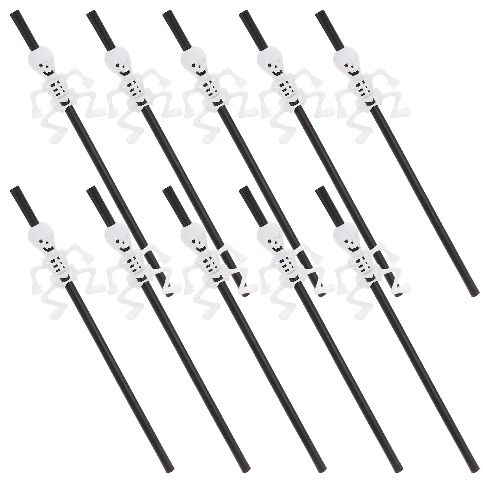 10 шт. прямые соломинки нежный белый дизайн черепа декор стола соломинка для питья