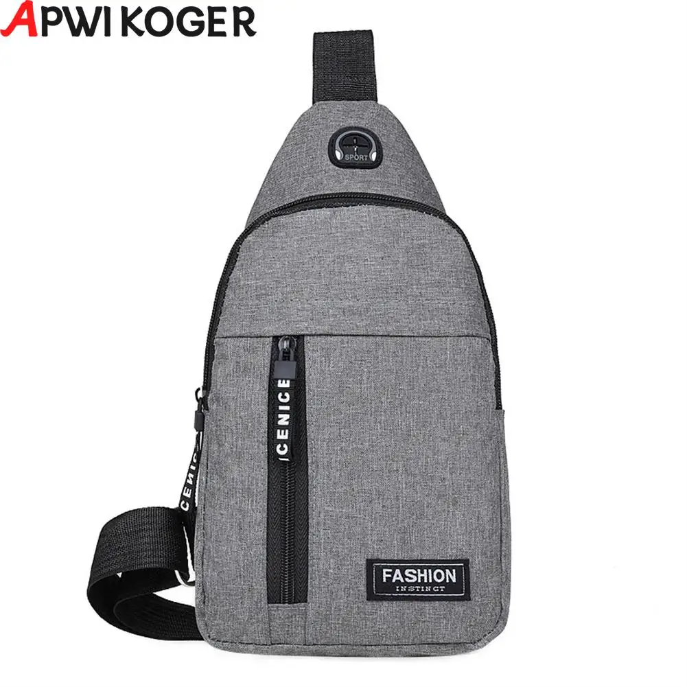 

Men's bag Fashion New Solid Color Men Chest Bag Outdoor Casual Fashion One Shoulder Crossbody shoulder Bag Travel Sports Bag
