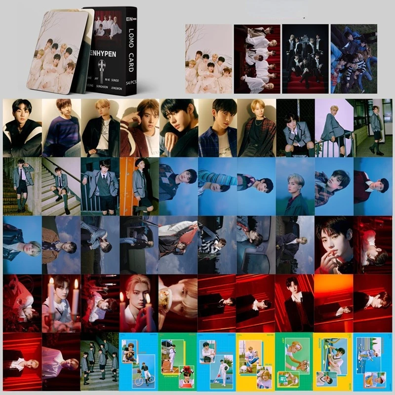 

55Pcs/box Kpop ENHYPEN Lomo Cards Photo Album Photocard for Fans Collection Idol Gift EN Postcard Double Print High Quality Card