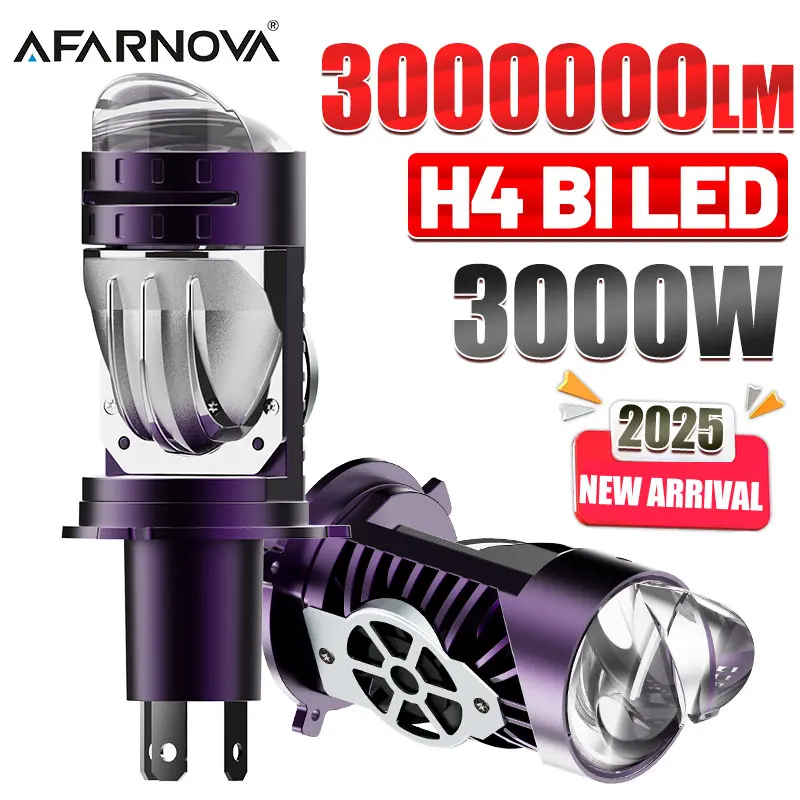 

2500W H4 Bi LED Мини-проектор с линзой LHD 3000000LM H4 Автомобильные фары Супер яркие 3000K 4300K Canbus 6500K Белые турболампы