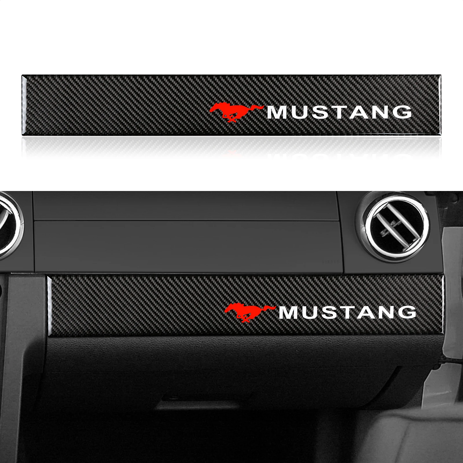 

Car Above Glove Box Sticker Decal Carbon Fiber Interior Trim Cover For Ford Mustang GT 2005 2006 2007 2008 2009 S197 Accessories