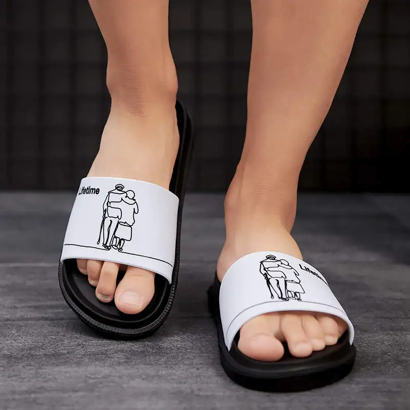 

Мужские кожаные сандалии, черные шлепанцы на платформе, для тенниса, 2022