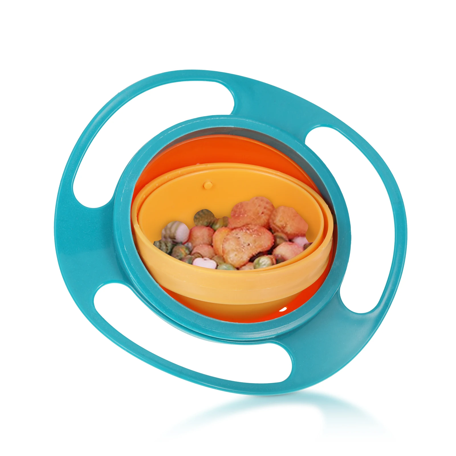 

Чаши Детские гироскопические, гладкий Поворотный Контейнер, безопасная миска с защитой от протекания, практичная пластиковая посуда для ко...