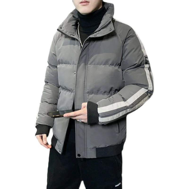 UYUK Men Hip Hop Padded Bomber Jacket Coat Streetwear Graffiti Jacket Parka Cotton Harajuku Winter Down Jacket Coat Outwear