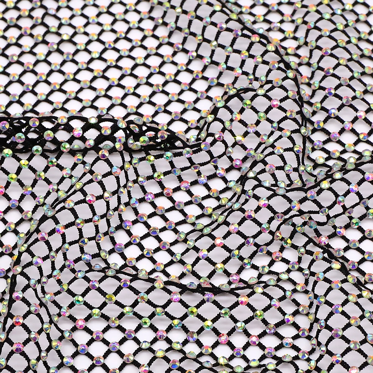 30x40/50x100/100x100 см кристалл AB стекло черная сетка стразы ткань блестящая швейная