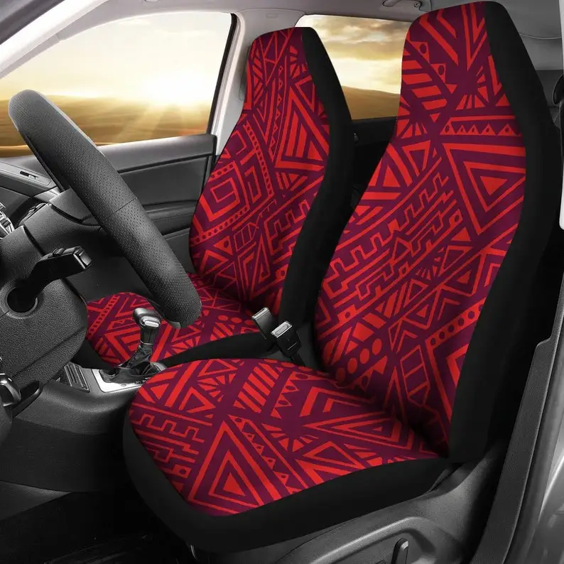 

Red Tribal Polynesian Print Car Seat Covers Pair, 2 Front Seat Covers, Car Seat Covers, Car Seat Protector, Car Accessory
